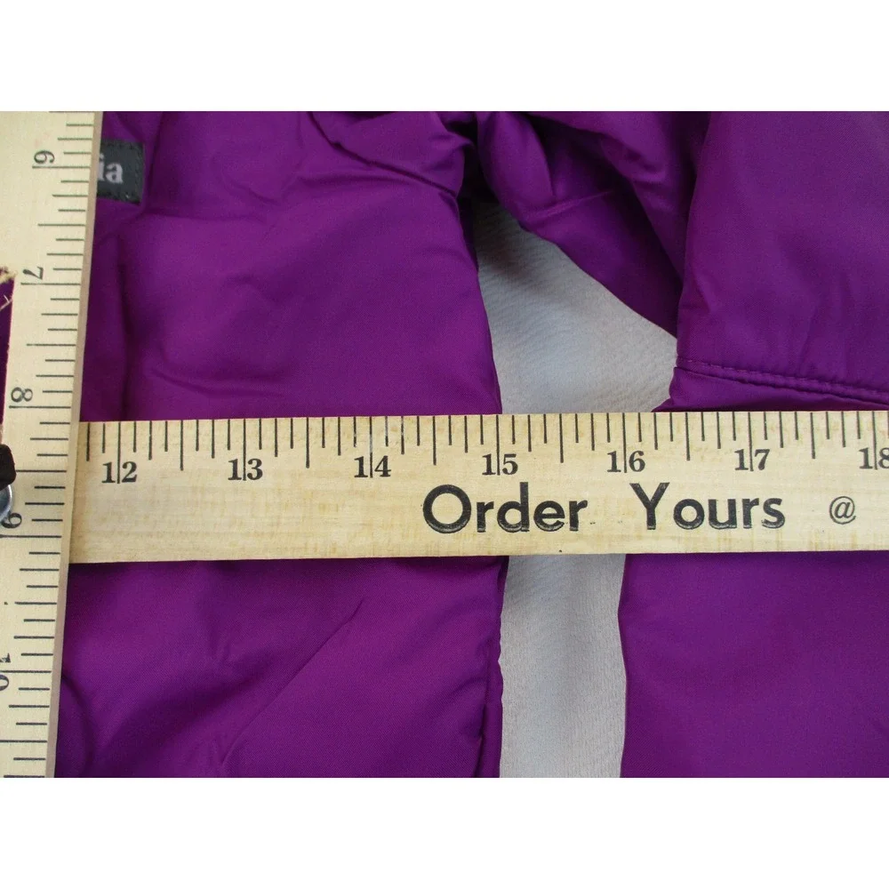 Columbia Jacket Kids Medium 10/12 Purple Hybrid Fleece Quilted Full Zip Utility